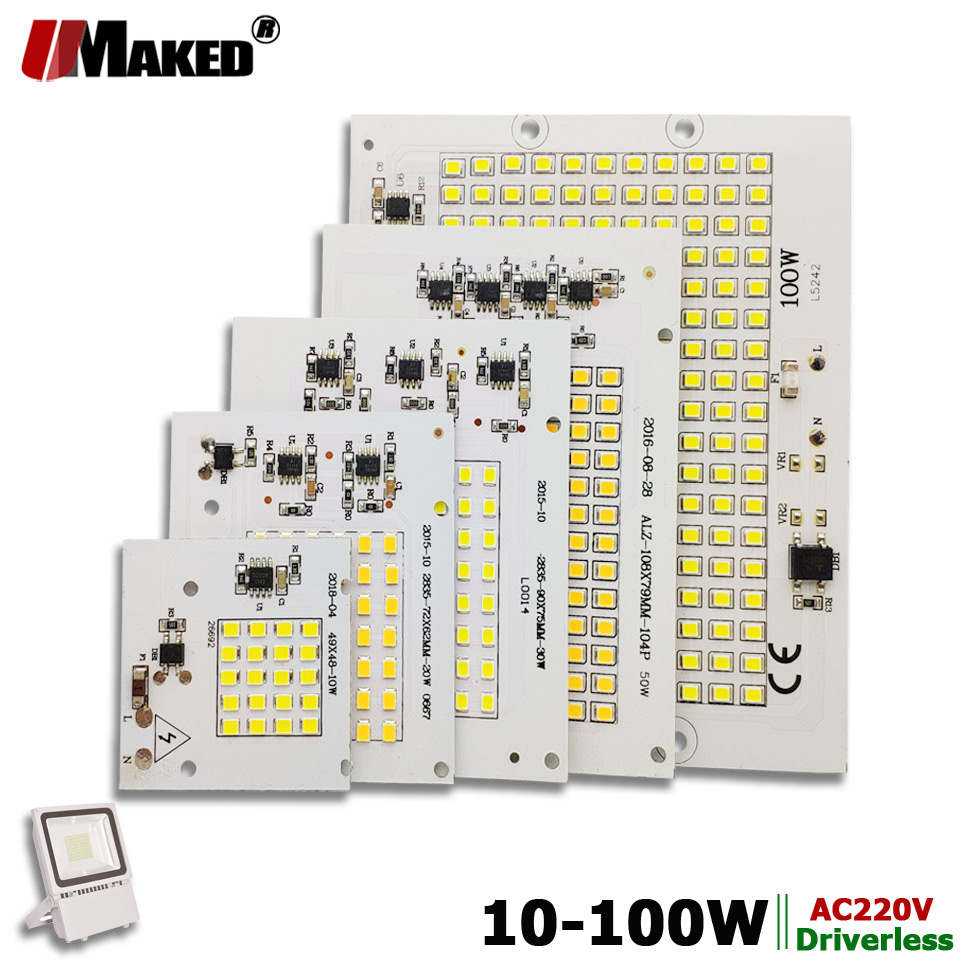 AC220V LED PCB 10W 20W 30W 50W - Flood Tray Table ulasan dan harga