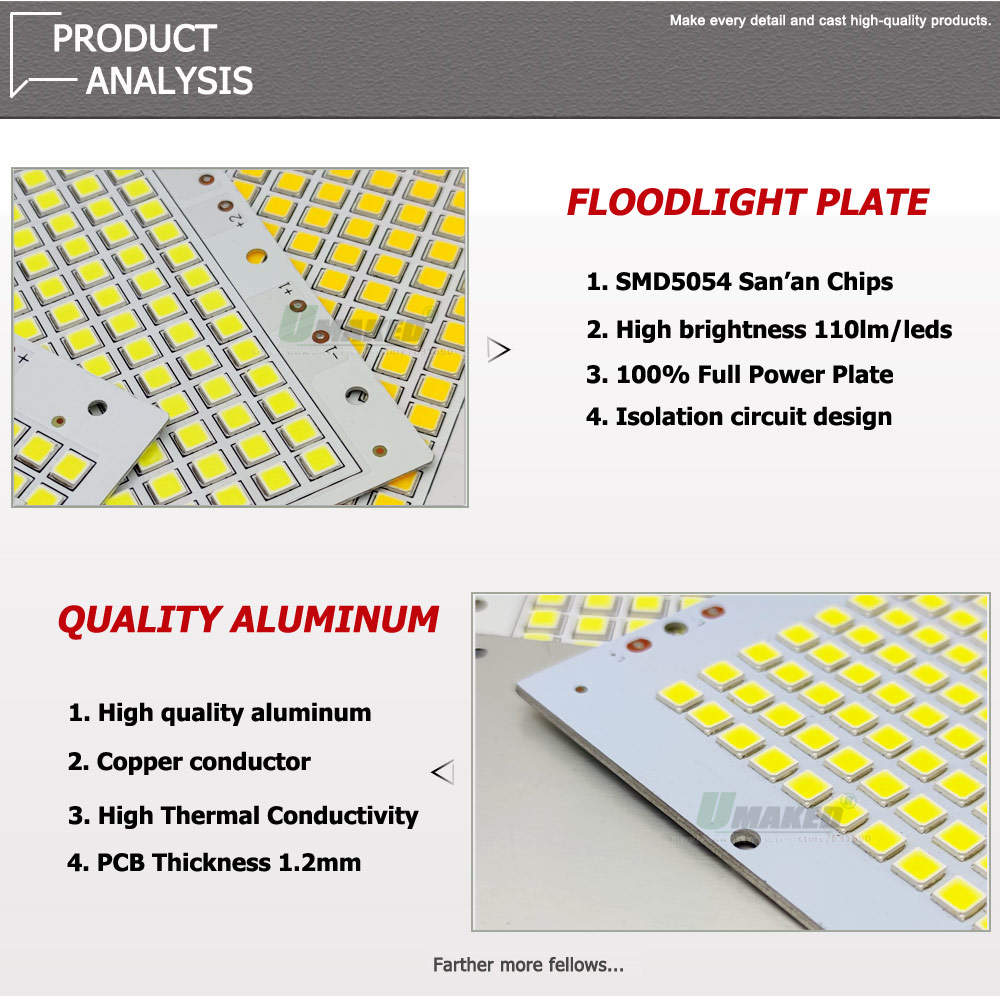 1Pc LED PCB SMD5054 Floodlight - Flood Tray Table ulasan dan harga