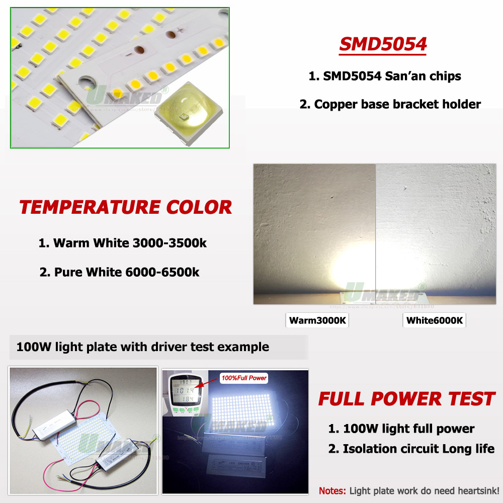 1Pc LED PCB SMD5054 Floodlight - Flood Tray Table ulasan dan harga